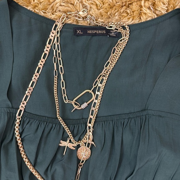 Elegant Green Long Sleeve Dress - Picture 3 of 6